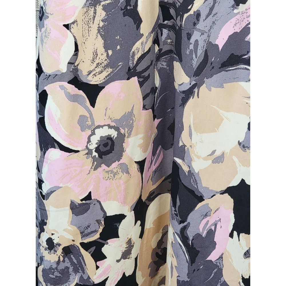 Isaac Mizrahi Live Size 8 Grey Pink Floral‎ Fit and Flare Dress Pockets Lined - Picture 5 of 6